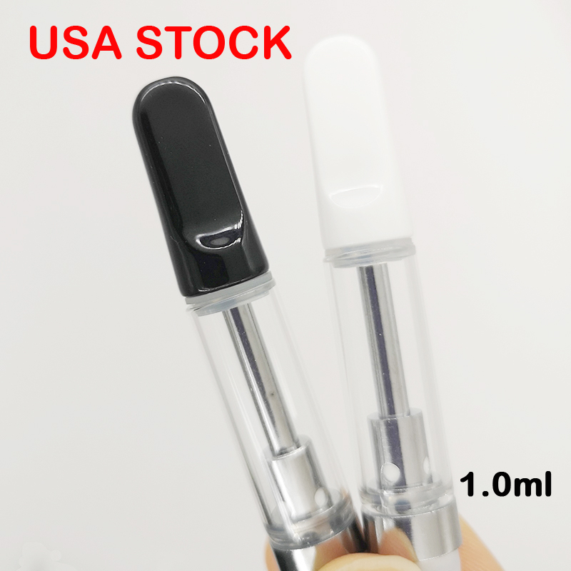 

Ceramic Vape Cartridges USA STOCK 0.8ml 1ml Empty Thick Oil 510 Cartridge Vapes Pens Carts Black White Tip 510 Thread Glass Tanks TH205 Atomizers 1000pcs/lot