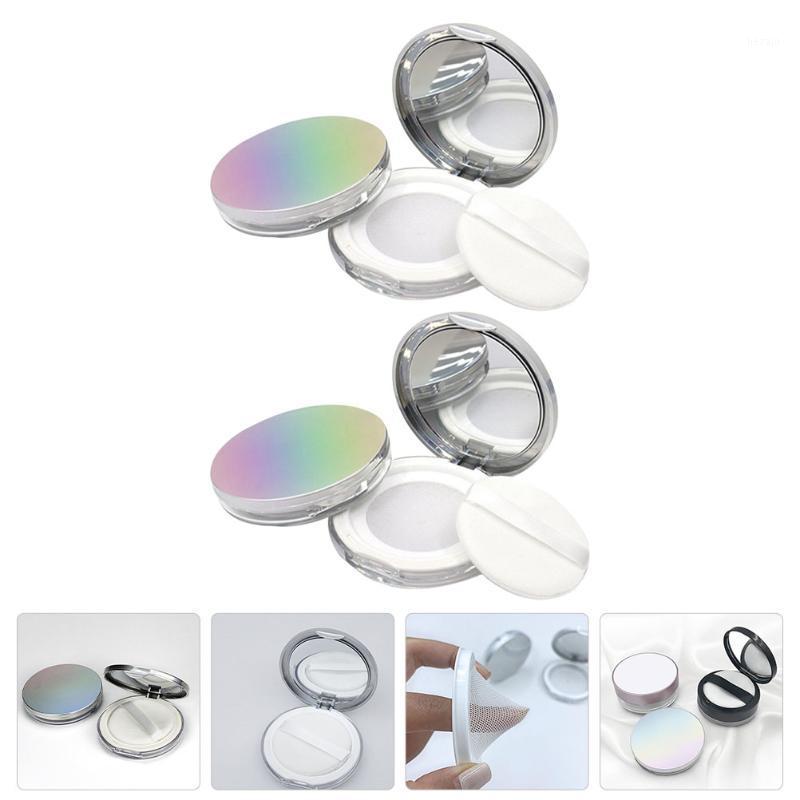 

Storage Bottles & Jars 2PCS Portable Loose Powder Box Fashion Ultra-thin Cosmetic