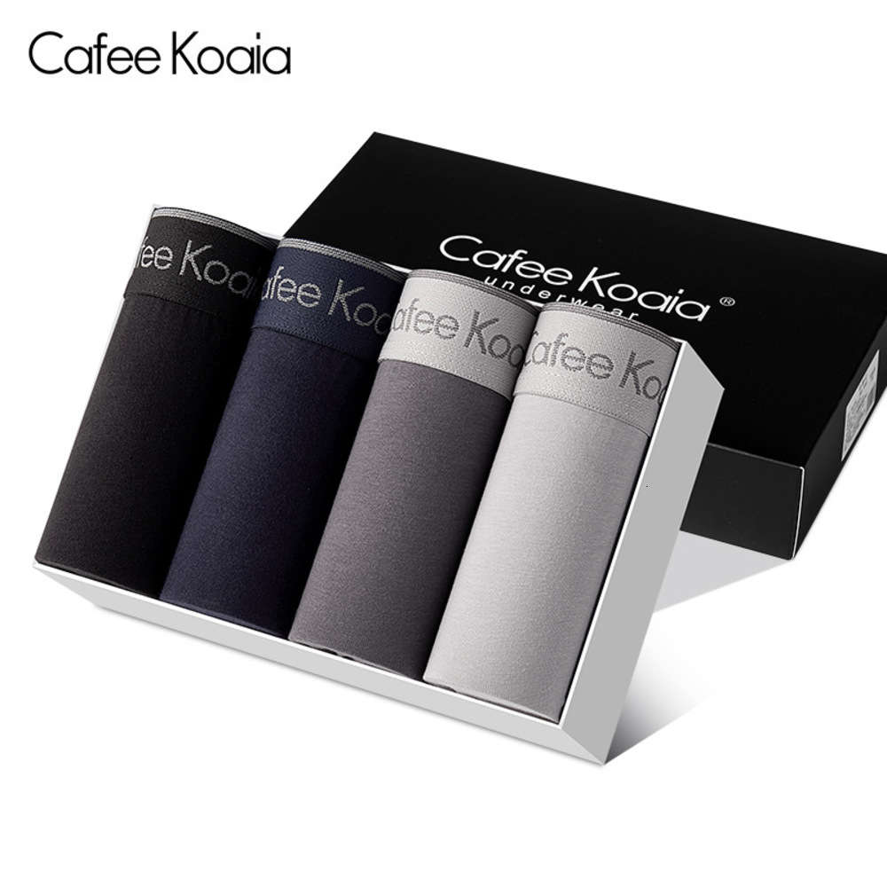 

Cafe koaia underwear men's cotton sexy medium waist boxers loose shorts, Black;white