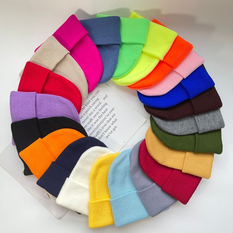 Winter Hats for Woman New Beanies Knitted Fluorescent Hat Girls Autumn Female Beanie Caps Warmer Bonnet Ladies Casual Cap