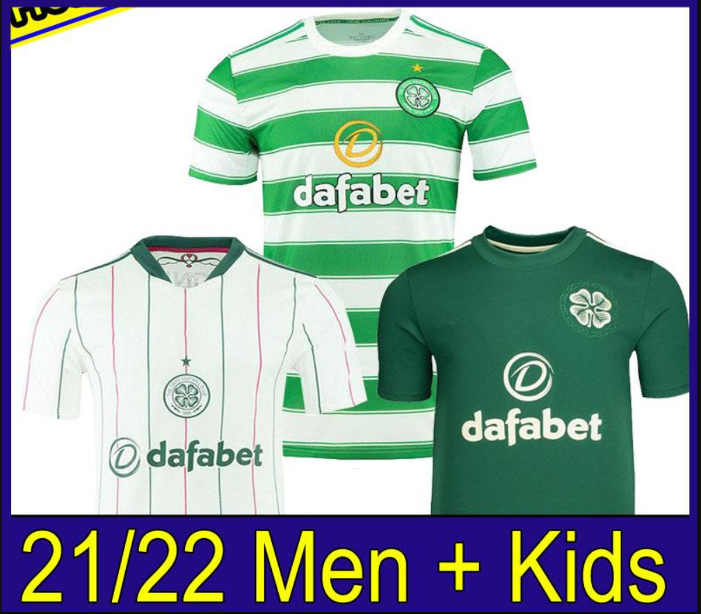 

2021 2022 Celtic home soccer jerseys EDOUARD 21 22 away 3rd BROWN MCGREGOR football shirt GRIFFITHS men kids uniforms, Black;yellow