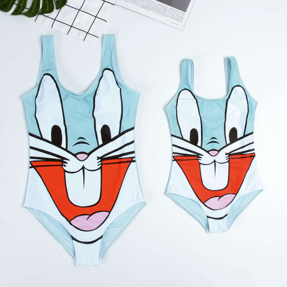 

Children's suit children's one piece cute cartoon printed swimsuit, Black