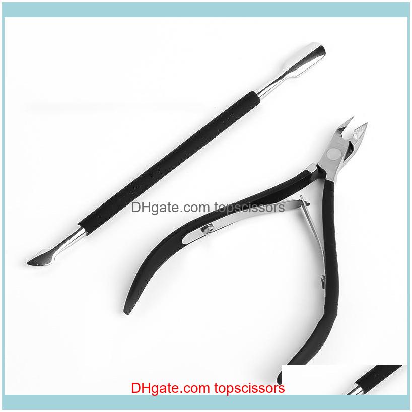 

Clippers Art Salon Health & Beauty2Pcs/Set Trimmer Cuticle Pusher Nipper Professional Stainless Steel Nail Cutter Manicure Tools Unisex Drop