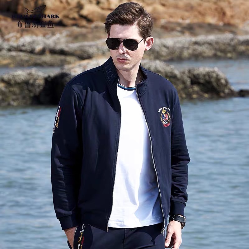 Men's Casual Shirts Bruce&Shark Sport Wear Top Quality Baseball Jacket Smart Causal Fashion style Male wear Loose M TO 3XL R4L2