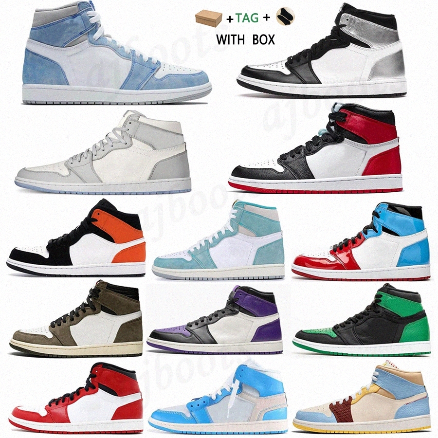 

2021 men J Balvin x jumpman 1 high OG University Blue shoes 1s Colores Vibras dye Pine Hyper Royal pink women sneakers Silver Toe Travis tra