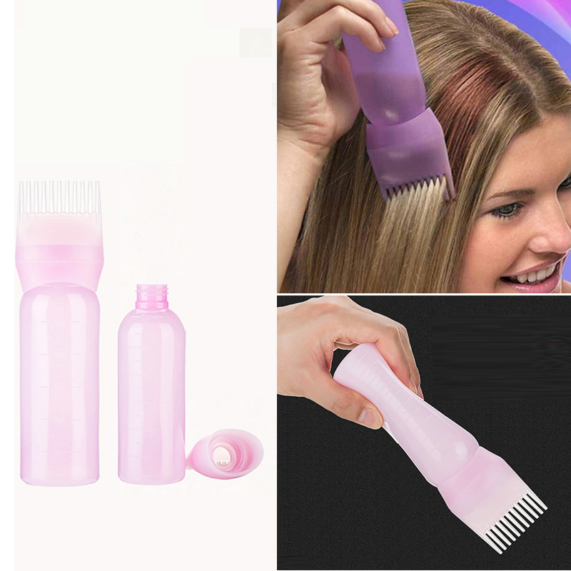 

120ml Plastic Hair Dye Shampoo Bottle Applicator brush with Scale For Women Dyeing Oil Comb Salon Kit home hair coloring Tools