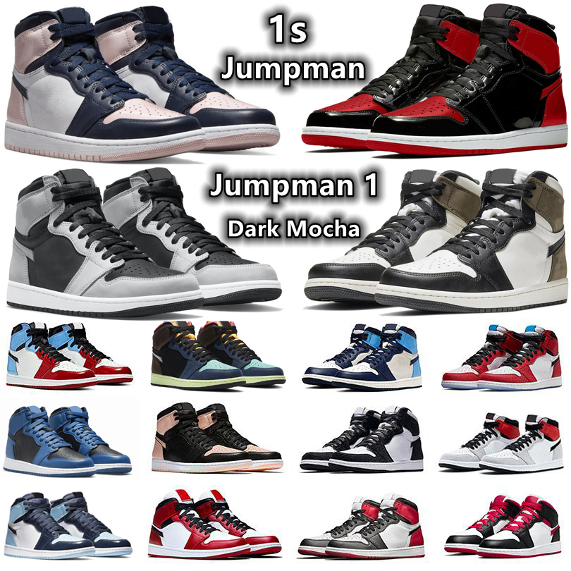 

Jumpman 1 1s mens basketball shoes Bred Patent Dark Mocha Fragment University blue Twist Hype Royal Fearless Smoke Grey Shadow men women trainers Sports Sneakers, Color#1