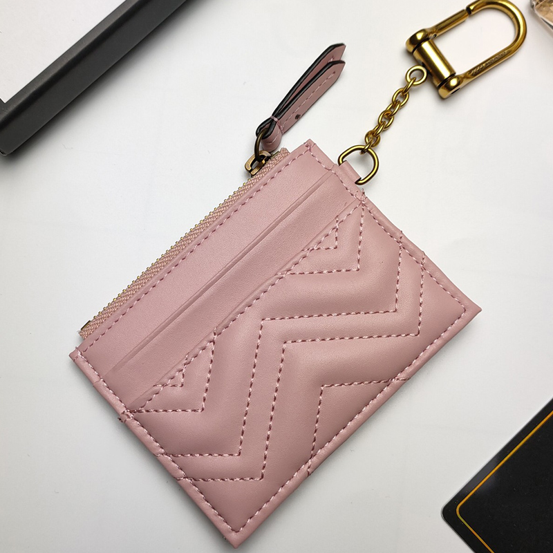 

Coin Purses Brand designed Marmont Card holder as key chain decoration zipper coin purse #627064, Light pink
