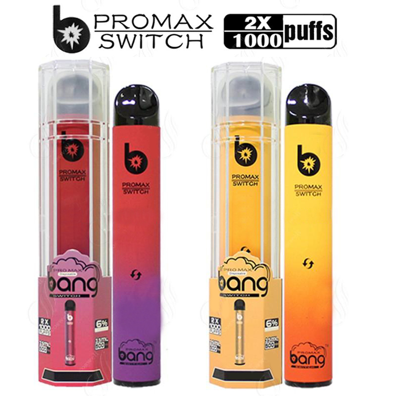 

bang Max pro Switch Disposable 2000 Puffs Vape Pen ecigarette starter kit Device 1000mah Power Battery Pre-filled 10 ml Pods Cartridge Vapors