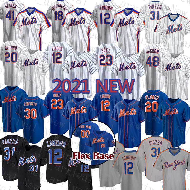 

23 Javier Báez New Mens York Met Baseball Jersey 12 Francisco Lindor 20 Pete Alonso 48 Jacob deGrom 18 Darryl Strawberry 31 Mike Piazza 16 Dwight Gooden, Custom(daduhui