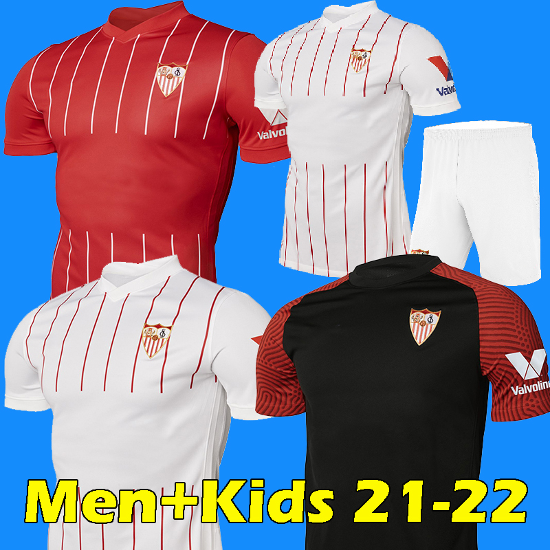 

21 22 Sevilla FC soccer jersey KOUNDÉ I.RAKITIC OCAMPOS DE JONG J.NAVAS SUSO MUNIR DIEGO CARLOS 2021 2022 Men+Kids Kits football shirts, Black;yellow