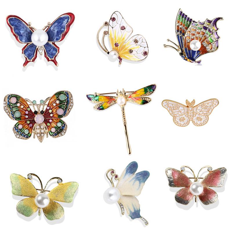 

Pins, Brooches Enamel Animal Bird Butterfly Dragonfly For Women Girl Wedding Engagement Crystal Brooch Pins Gift, Gray