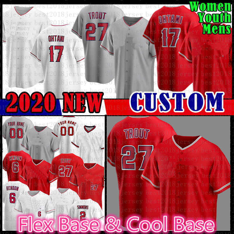 

27 Mike Trout 17 Shohei Ohtani Los Angeles Baseball Jersey 6 Anthony Rendon 34 Noah Syndergaard David Fletcher Jack Mayfield Luis Rengifo Jo Adell Brandon Marsh Upton, Mens 2021-flex base(tianshi)