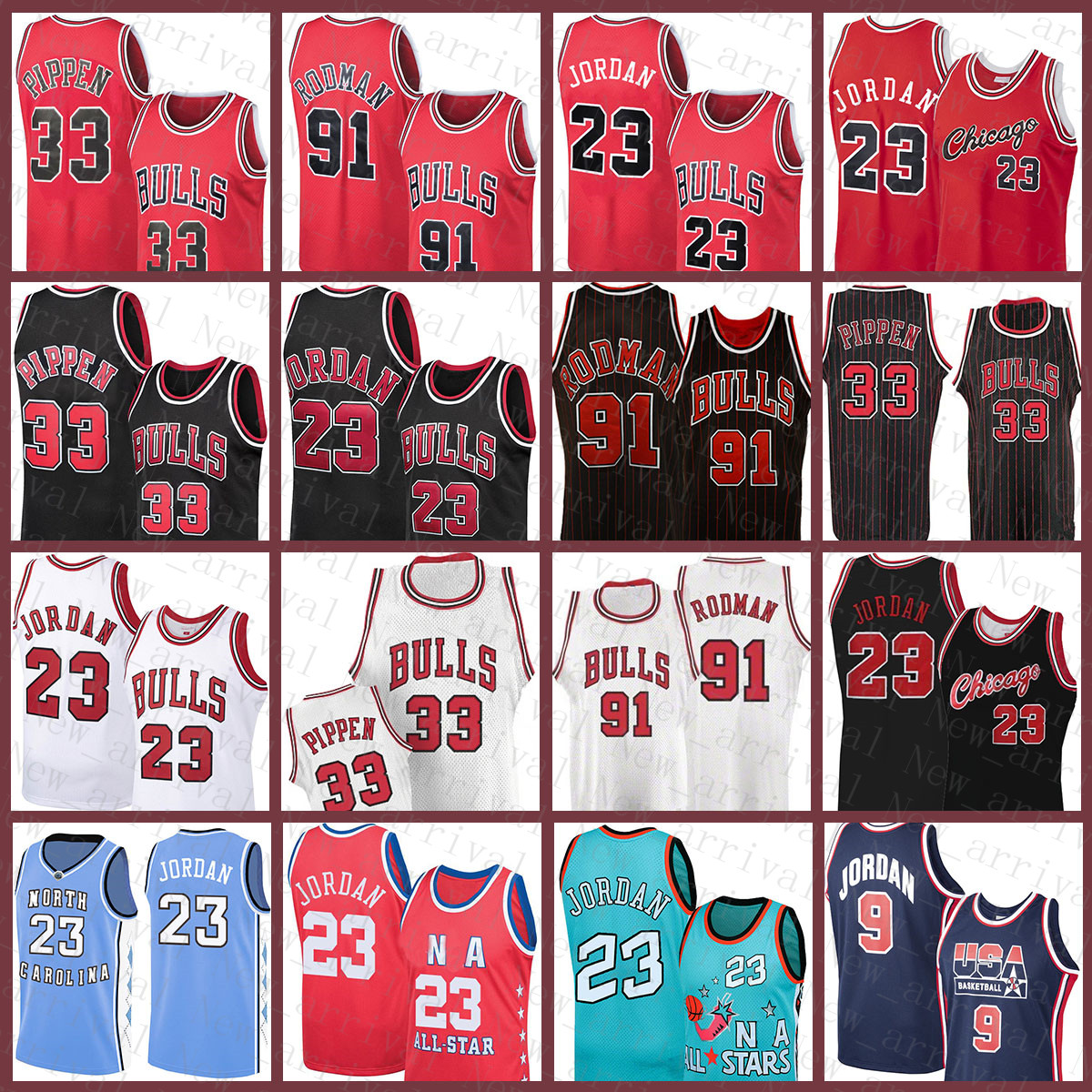 

23 M Mens Scottie 33 Pippen Youth Kids Dennis 91 Rodman ChicagoBull2020 2021 New Basketball Jersey Army Green, Ncaa