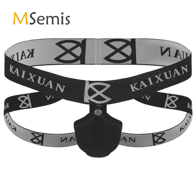 

Swimwear Mens Underwear Low Rise Elastic Wide Waistband U Shape Panties Sponge Bulge Pouch Open BuJockstrap Thong Briefs One-Piece Suits