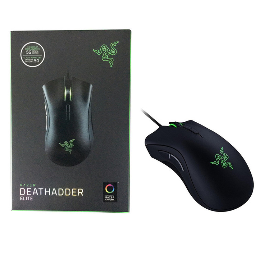 

Razer DeathAdder Elite Gaming Mice 16000 DPI Ergonomic Chroma Lighting Optimized 450 IPS 7 Buttons eSports Wired Mouse Game