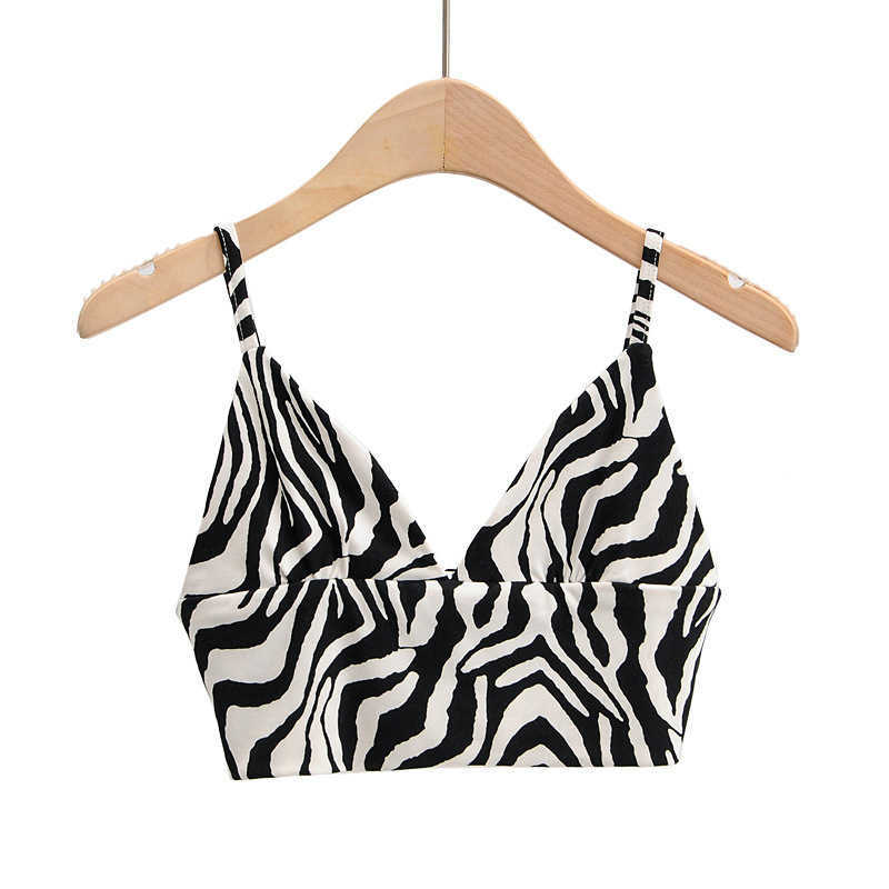 

womens fashion v-neck cami top cute zebra print tops 210616, Leopard