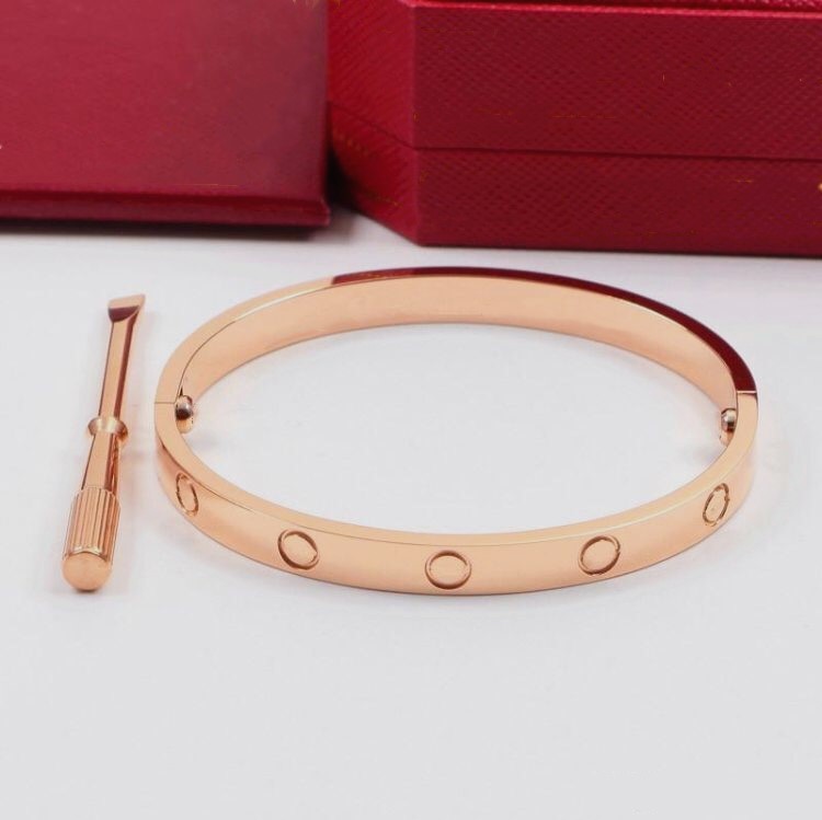 

Men Women 316L Stainless Steel Love Rose Gold Screw Bangle Bracelet with Screwdriver and Box set, Black