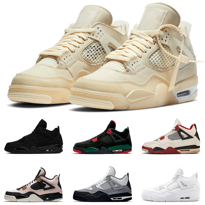 

OFF SAIL 2021 JUMPMAN Black Cat 4 Silt Red Pure Money Mens Sports Shoes Trainers Raptors NEON 95 Outdoor Women Designer Sneakers