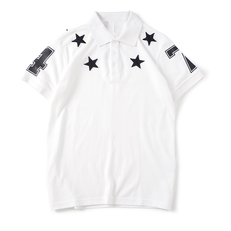 

New Arrival Mens T Shirts Fashion Men Women Shirts Star Pattern Print Stylist Tees Size S-XXL, White;black
