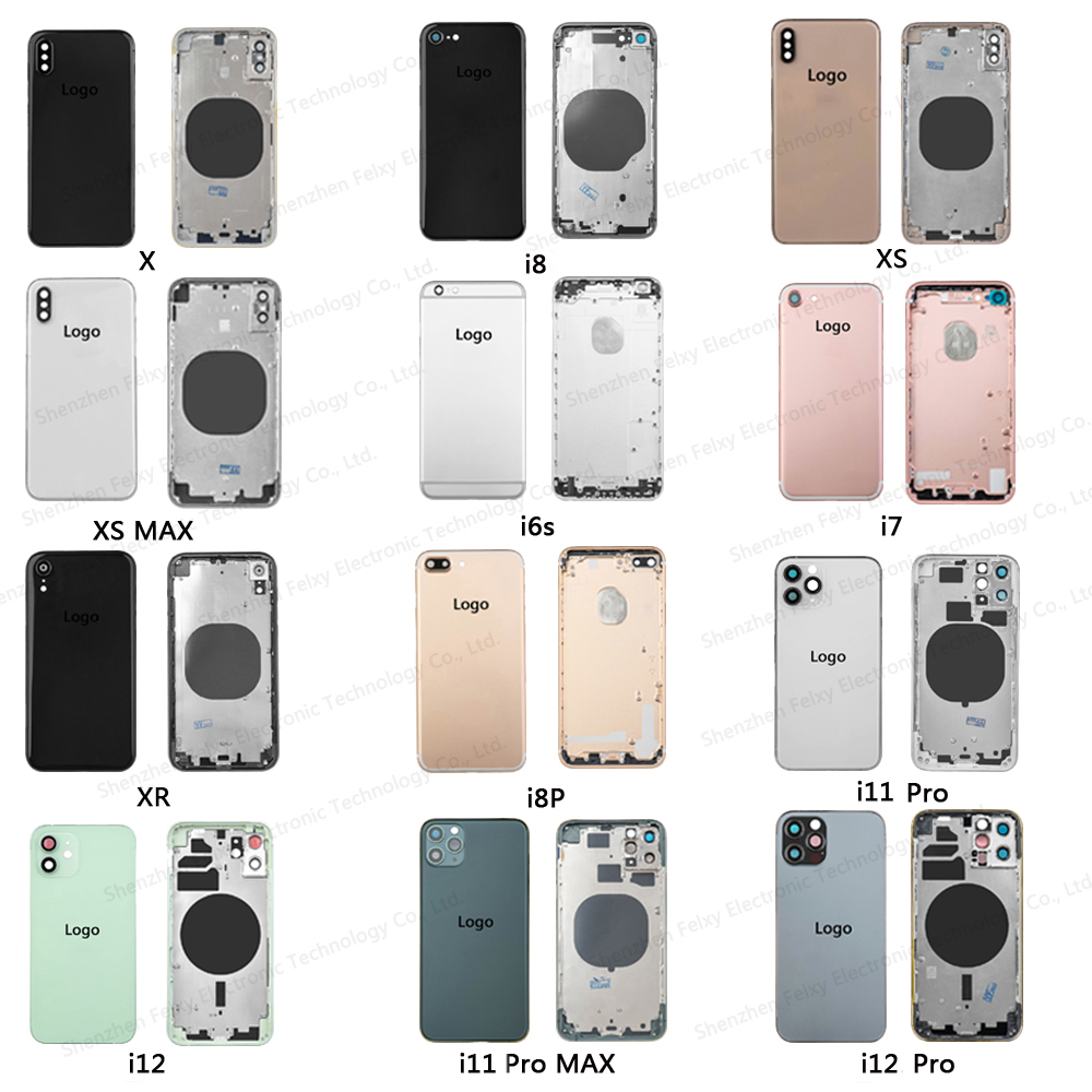

Back Middle Frame Chassis Full Battery Housing Assembly for Iphone 7 8 X XR XS MAX 11 PRO High Quality Cover with SIM