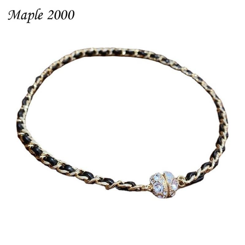 

Earrings & Necklace Jewelry Set Luxury Round Zircon Magnetic For Women Exquisite Clavicle Chain Personality Choker Trend, Silver