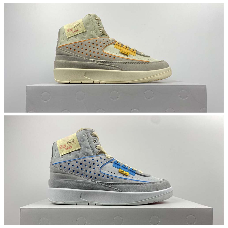 

2022 UN LA Union 2 2s high Basketball Shoes collab Grey Fog Rattan Skateboard Shoe Men Women Fashion Comfortable Trainer Sneakers DN3802, Shoes box