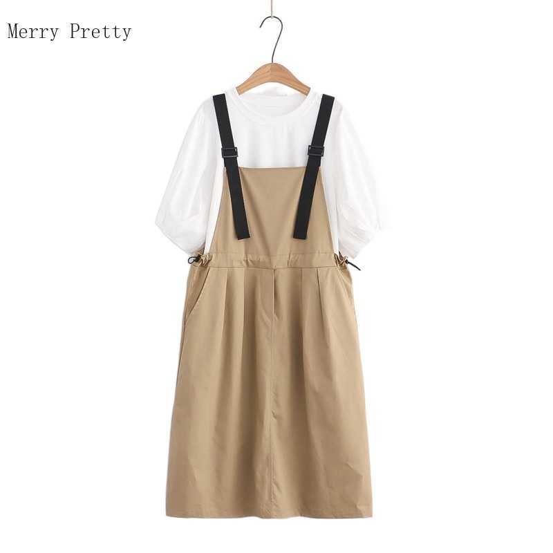 

Women Dress Sets Short Sleeve Cotton T Shirt and Sleeveless Overalls Camisole Dresses Summer Female 2 Piece Set Clothes 210526, Sets 2
