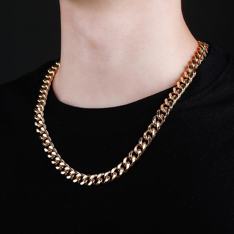 

Pendant Necklaces Fashion Gold Cuban Link Chain Necklace Hip Hop Miami Iced Cuba With Cubic Zirconia N Jewelry Buckle Gift For Men