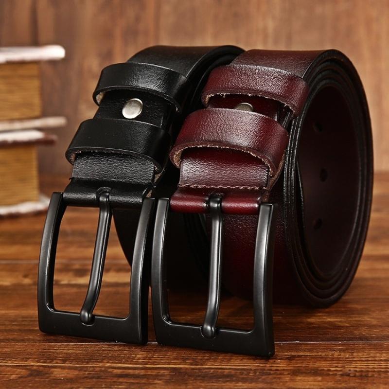 

Belts Retro Male Fashion Belt Pin Buckle Jeans Men's For Man Genuine Leather Business Formal Luxury High Quality Designer Brand, Black;brown