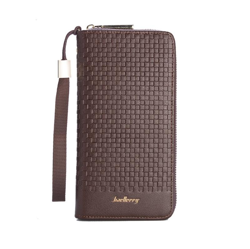 

Wrist Wallet PU Leather Zipper Coin Cash Phone Long Purses Mens Clutches Evening Party Billfold Solid Color Card Holder Moneybag Wallets, Red;black