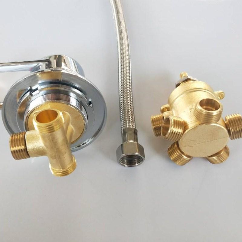 

Bathroom Shower Sets MTTUZK Wall Mounted 2/3/4/5 Ways Water Outlet Brass Tap Screw Or Intubation Split Cabin Room Mixing Valve