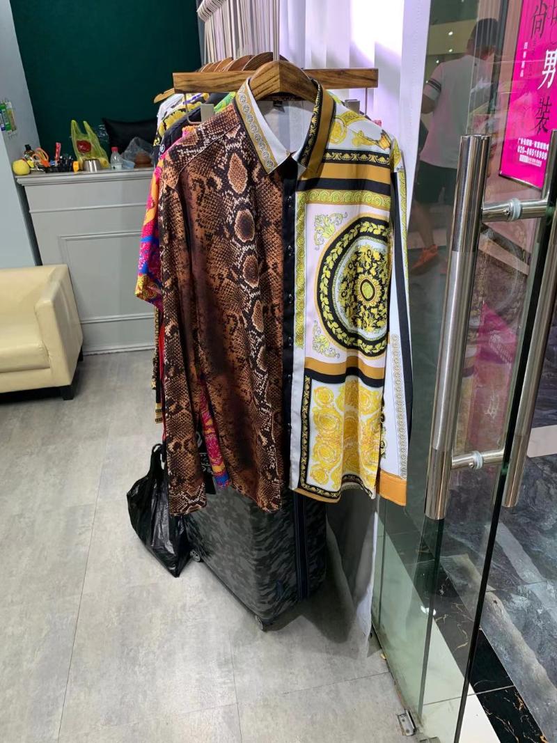 

TK40060Fashion Men Shirts 2021 Runway Luxury European Design Party Style Clothing Casual, As pic