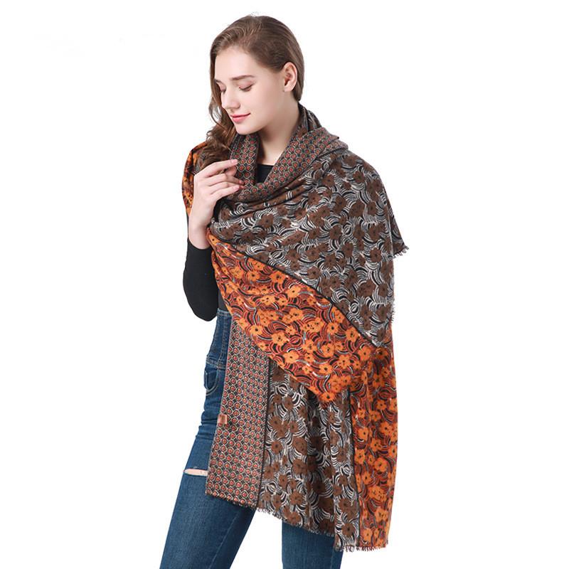 

Scarves Autumn And Winter Cashmere Scarf, Retro Printing Stitching Small Floral Long Shawl Scarf 180 X 70 CM