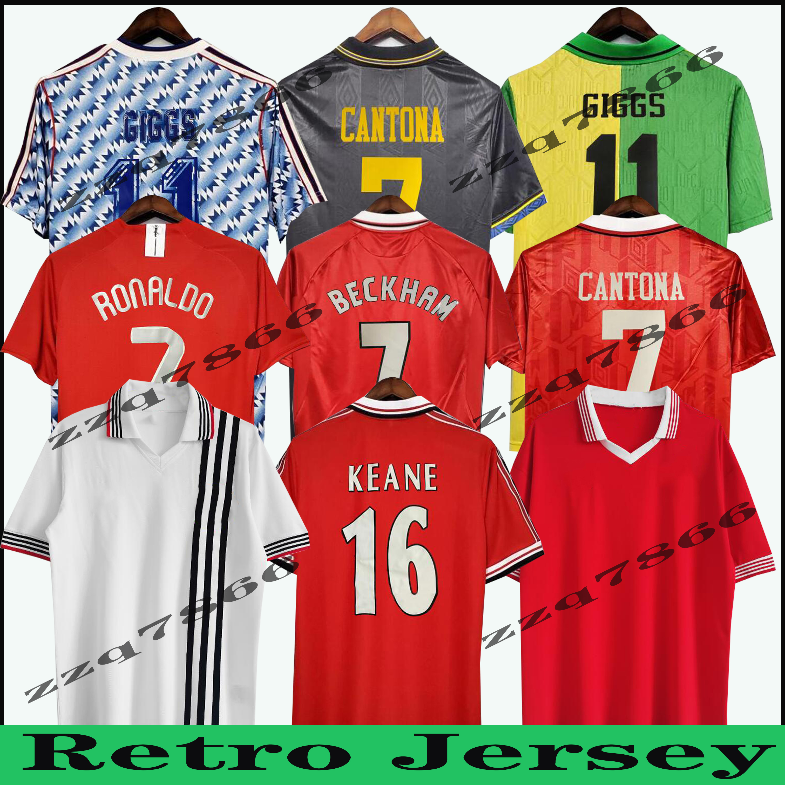 

Man 75 80 07 08 90 92 Uniteds Retro UCL final match utd home Manchester Jerseys 1994 1998 United RONALDO BECKHAM CANTONA KEANE SCHOLES GIGGS classic Jersey, Red