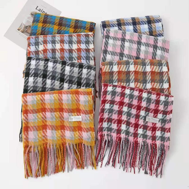 

Scarves 2021 Fashion Imitation Cashmere Scarf Autumn And Winter Houndstooth Classic Plaid Men Women Thickened Warm Shawl Scarfs