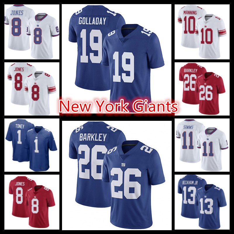 

26 Saquon Barkley Jersey 19 Kenny Golladay 89 Kadarius Toney Football 8 Daniel Jones 92 Michael Strahan 56 Lawrence Taylor 29 Xavier McKinney 24 James Bradberry Men, Men jersey