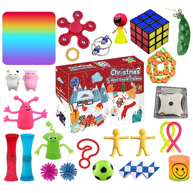

New! Fidget Toys Christmas Blind Box 24 Days Advent Calendar Christmas Kneading Music Gift Box Christmas Countdown 2021 Children's gifts