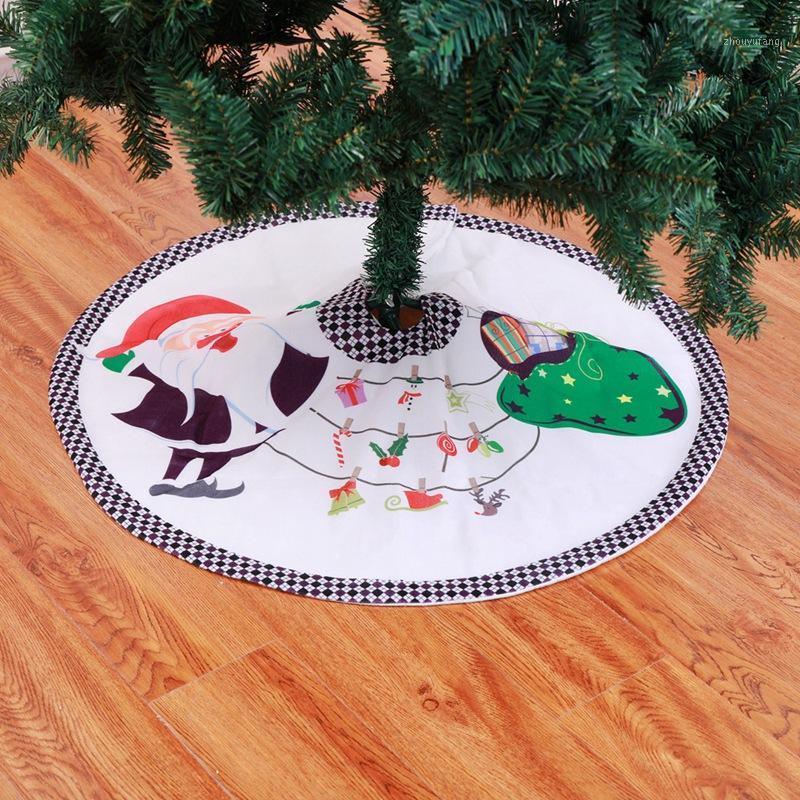 

Christmas Decorations 90cm Plush Tree Skirts Cloth Base Floor Mat Cover Xmas Party Decoration Ornaments Slipcover Decor