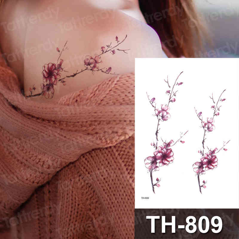 

Chest Waterproof Tattoo Temporary Fashion Tattoos Colorful Stickers Sexy Flowers Rose Sexy Tattoo For Women Body and girl
