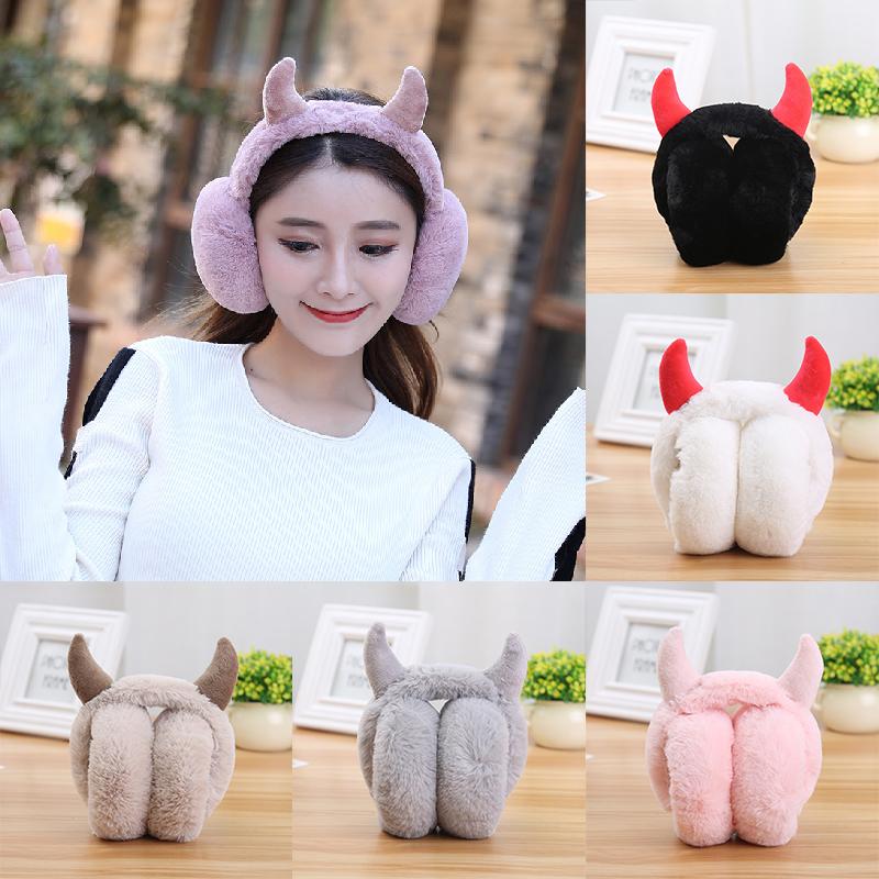 

Berets Winter Horns Women Girl Fur Plush Ear Warmer Muffs Earwarmers Earmuffs Christmas Headband Glitter Hairband Cartoon 3D Earlap, Grey
