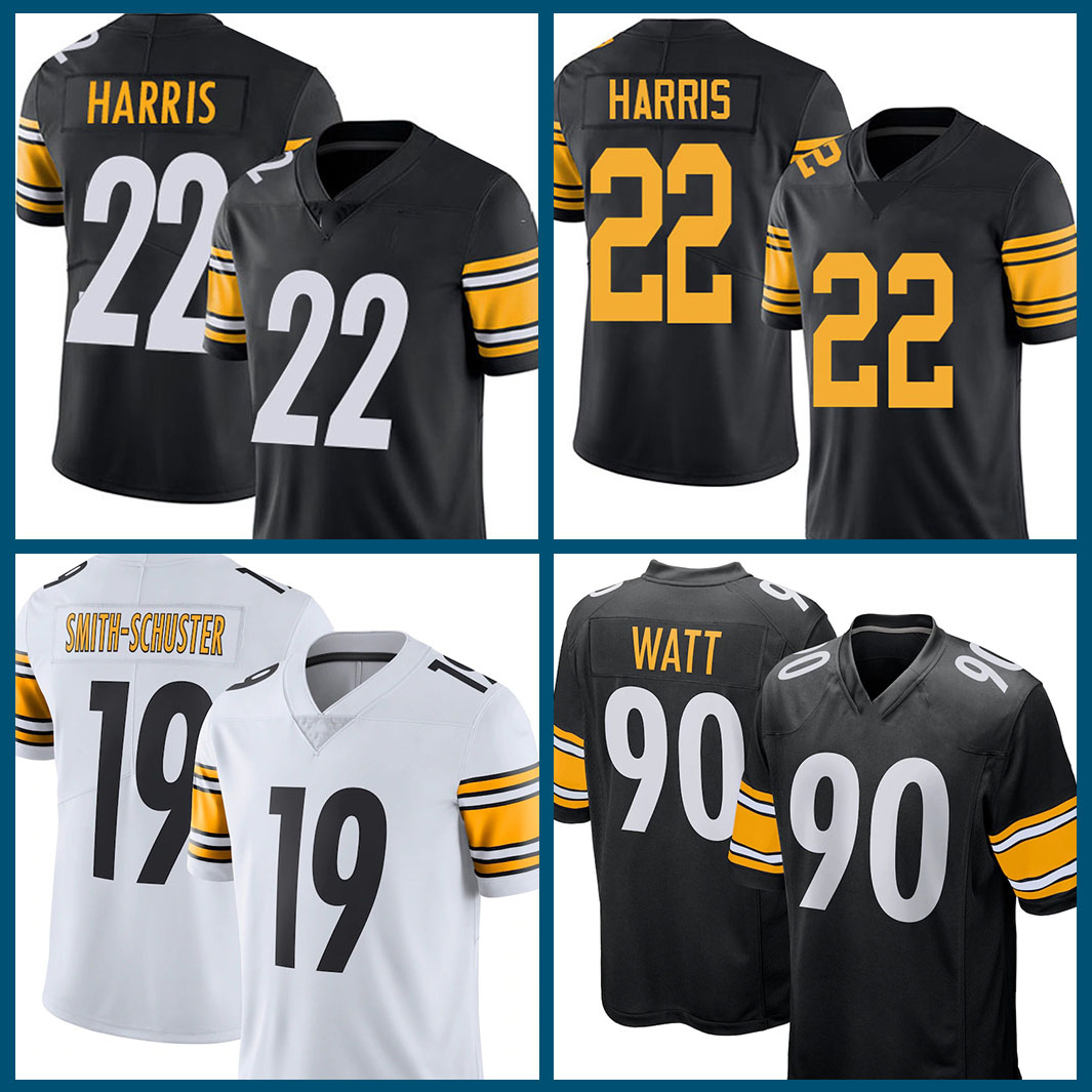 

Pittsburgh Steelers NFL 22 Najee Harris American football Jersey 90 T.J. Watt 7 Ben Roethlisberger 11 Chase Claypool 39 Minkah Fitzpatrick 4, Black;red