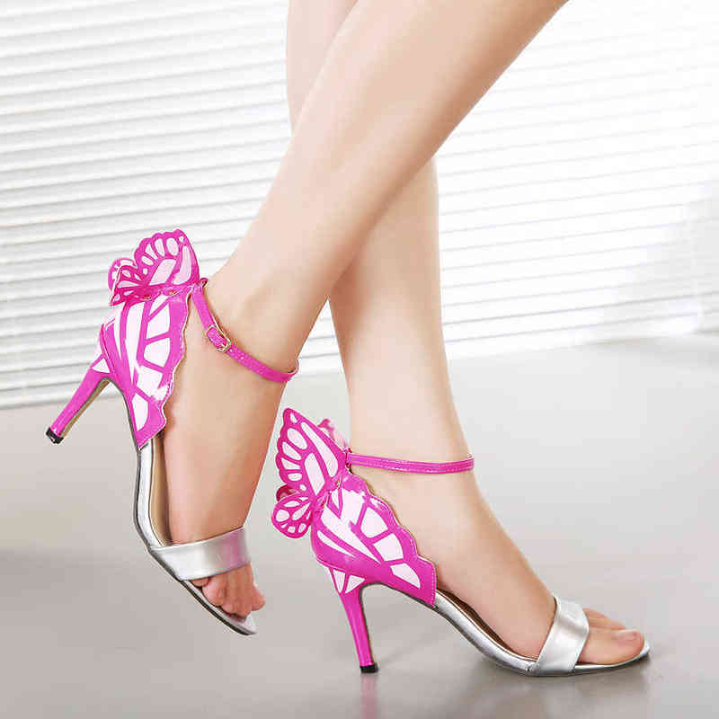 

Sandals Women Designer Fashion Color Matching High Heels Creative Bow Design Thin Heeled Sandals Lady Shoes 220307, Green