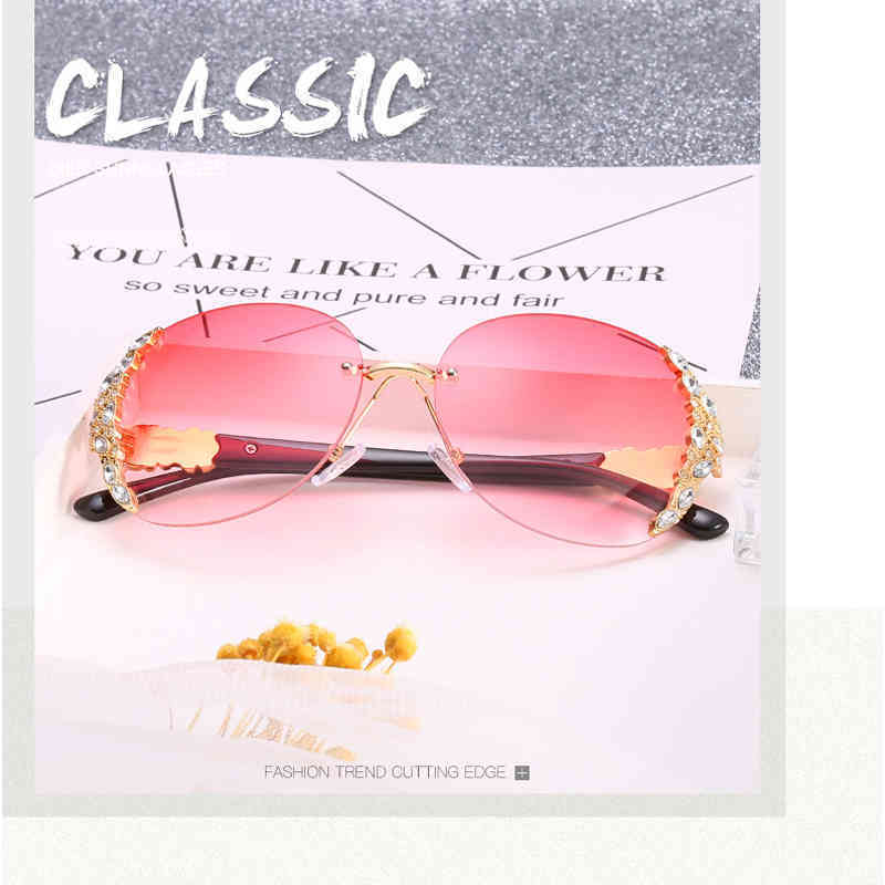 

Factory Direct Price Fashion Oval Crystal Women Eyewar Luxury Vintage Retro Sun Oculos Goggles
