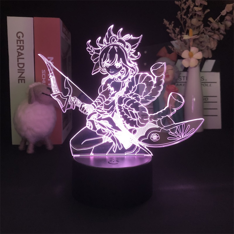 

Acrylic Night Light Yoimiya Figure 3D Lamp Genshin Impact Lava Base Anime Nightlight Kids Room Decor Teenager Birthday Gift