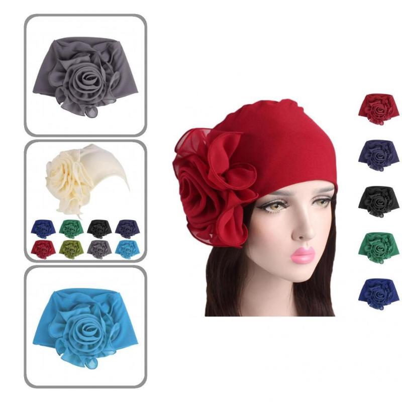 

Berets Simple Scarf Hat Headgear Turban Cap Solid Color Soft Brimless Pure, Grey
