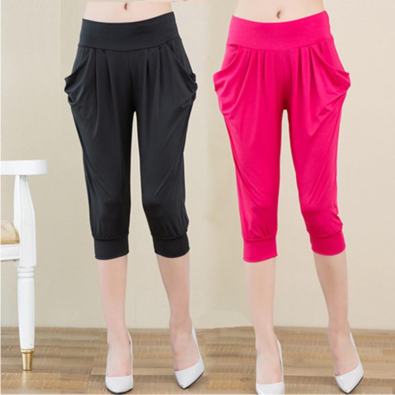 

Women's Pants & Capris ! Summer &Capris Women Fashion Mid Waist Casual Plus Size Ladies Calf-length Female 11 Colors, Beige