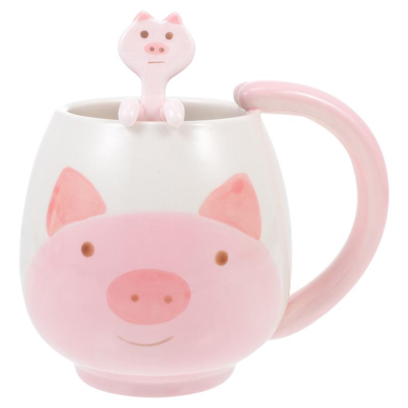 

Mugs 1 Set Practical Coffee Storage Cup Breakfast Mug Simple With Spoon