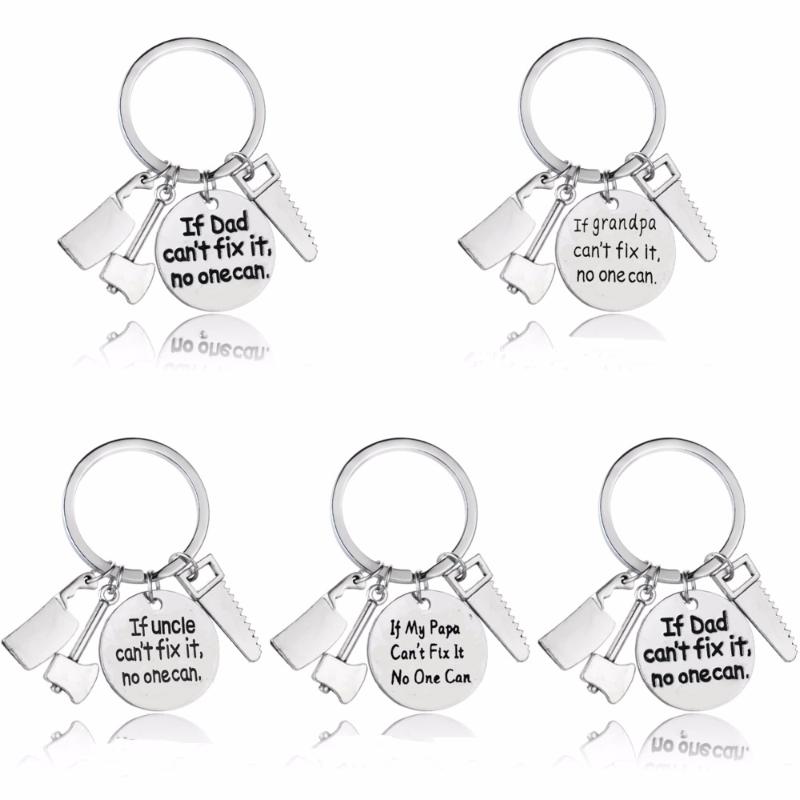 

Keychains If Dad/Papa/Uncle/Grandpa Can't Fix It No One Can Keychain Mini Tools Charms Keyring Family Love Gifts Fathers Key Chains Rings