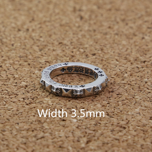 

High quality 925 sterling silver pyramid crosses band ring American European punk Gothic style antique designer handmade vintage luxury jewe